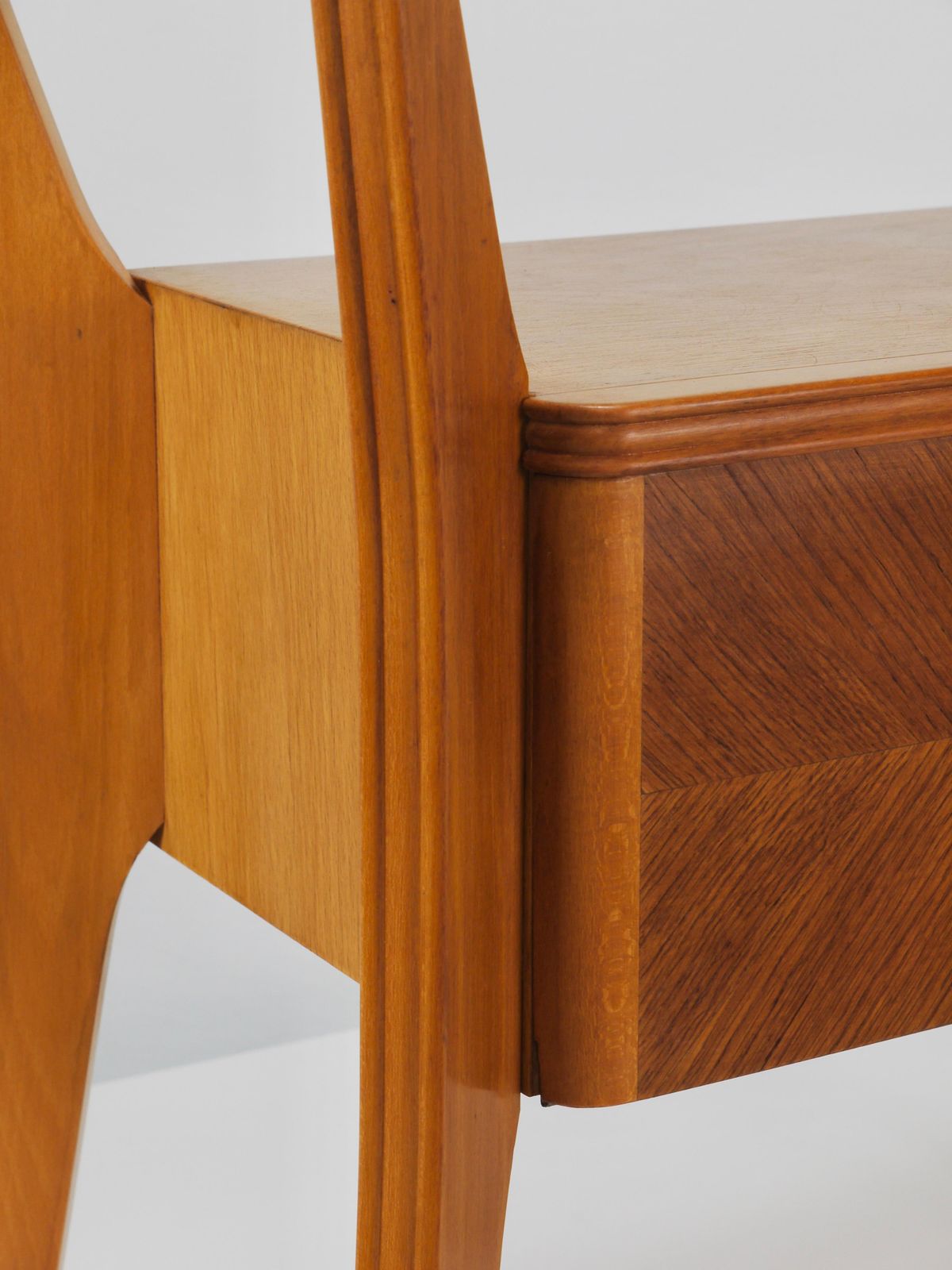 photo for sale Gio Ponti Maple & Walnut Nightstand Table, La Permanente Mobili Cantù, 1940s