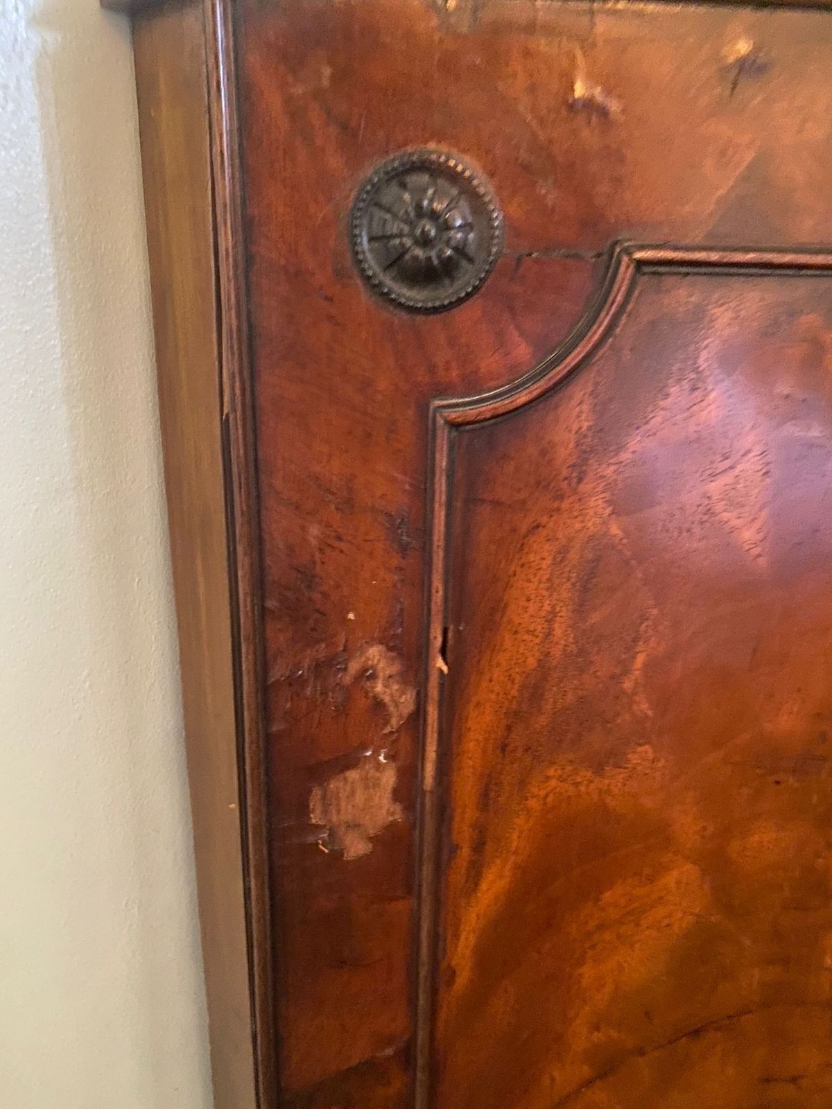 Victorian Mahogany Veneer Corner Cabinet   Dark Wood 18th 19th photo vinterior