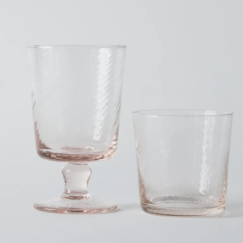 Set Of 6 Beautiful Mun Deluxe Brand Venezia Torse Hand Blown Glass Tumblers photo for sale