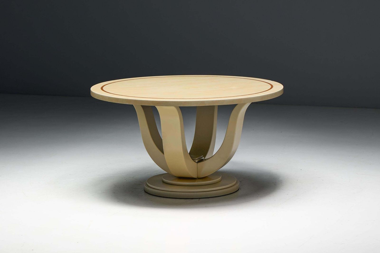 photo vintage Faux Marble Lacquered Table By Jean Claude Mahey, France, 1970s