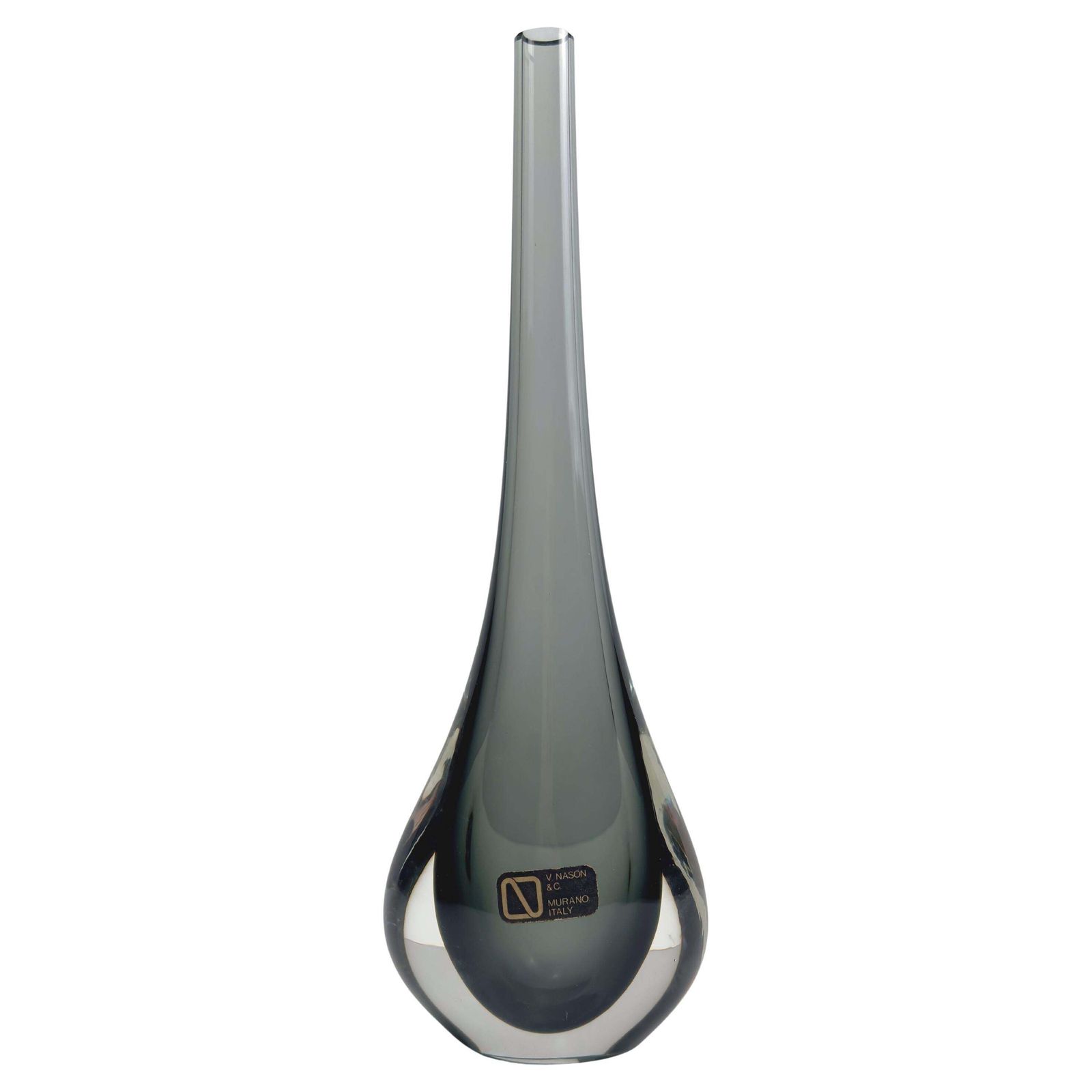 Murano Glass Sommerso Teardrop Solifleur Vase, Vincenzo Nason, Italy, 1970s