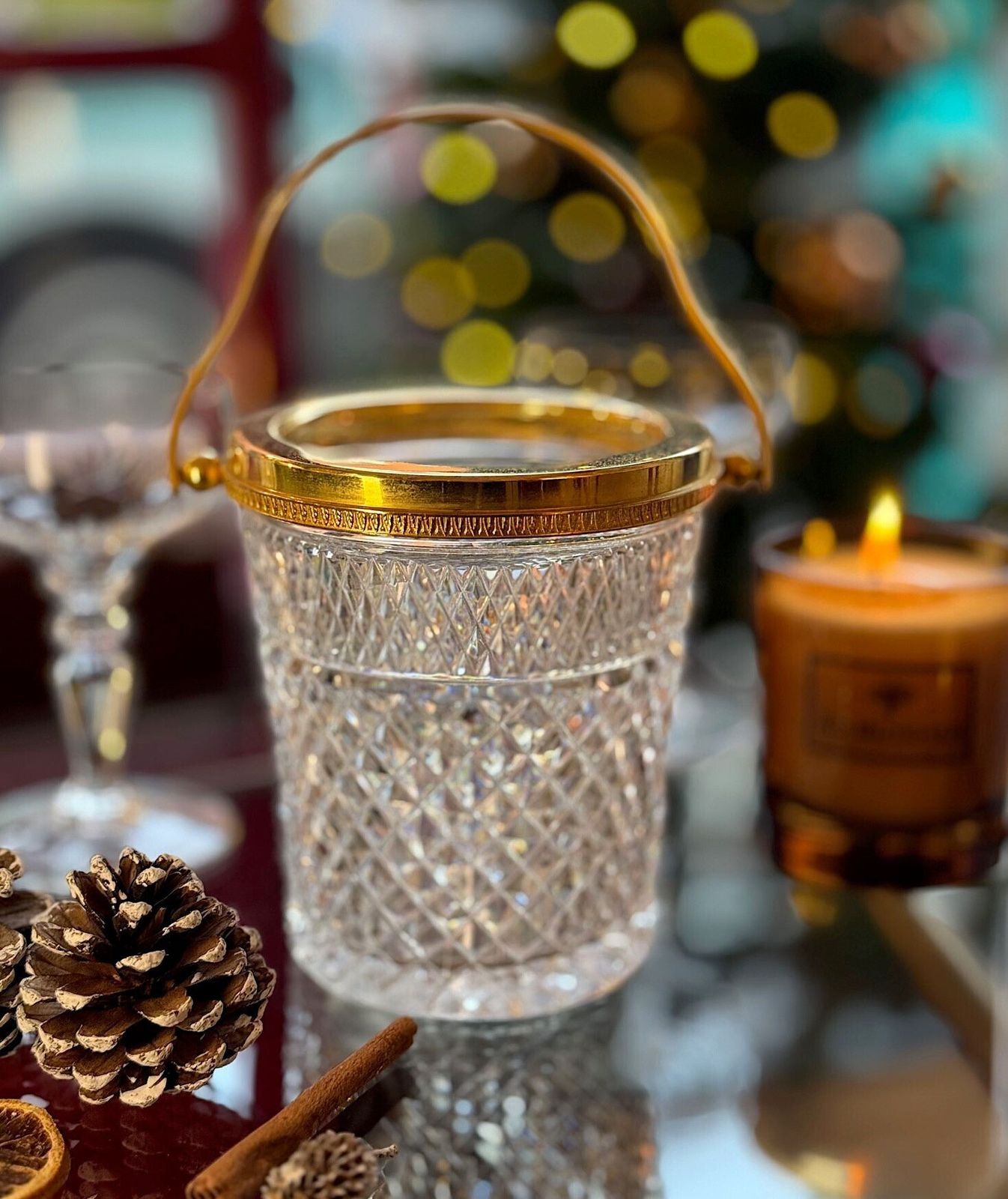 photo for sale A 1960s Val Saint Lambert Crystal And Glit Ice Bucket
