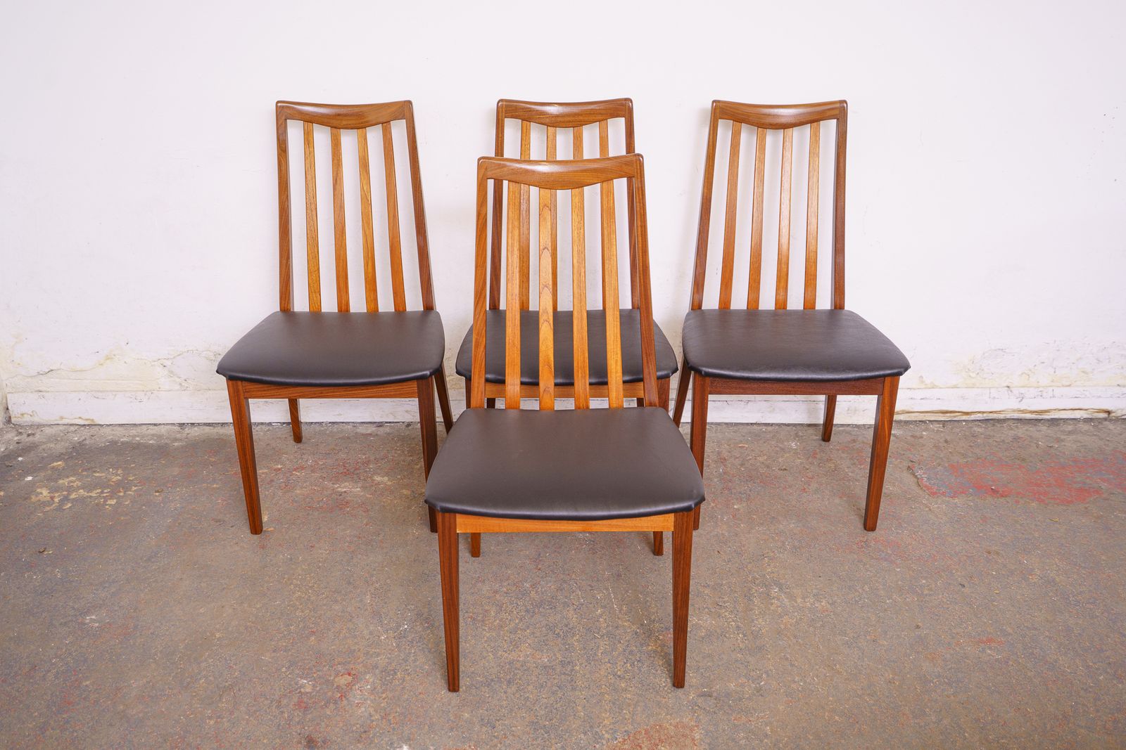 4 G Plan Mid Century Teak Dining Chairs, Newly Upholstered