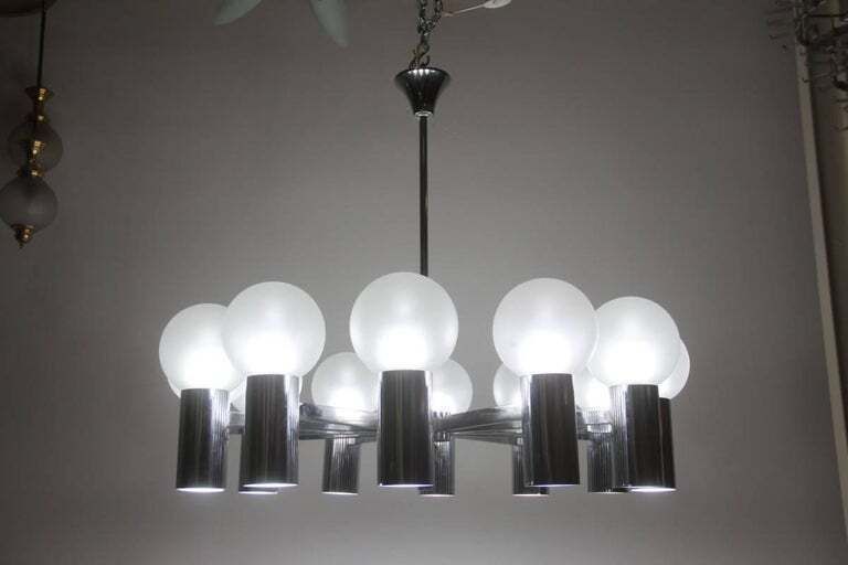 Spectacular Big Italian Mid Century Chandelier, 1960s Goffredo Reggiani photo furniture