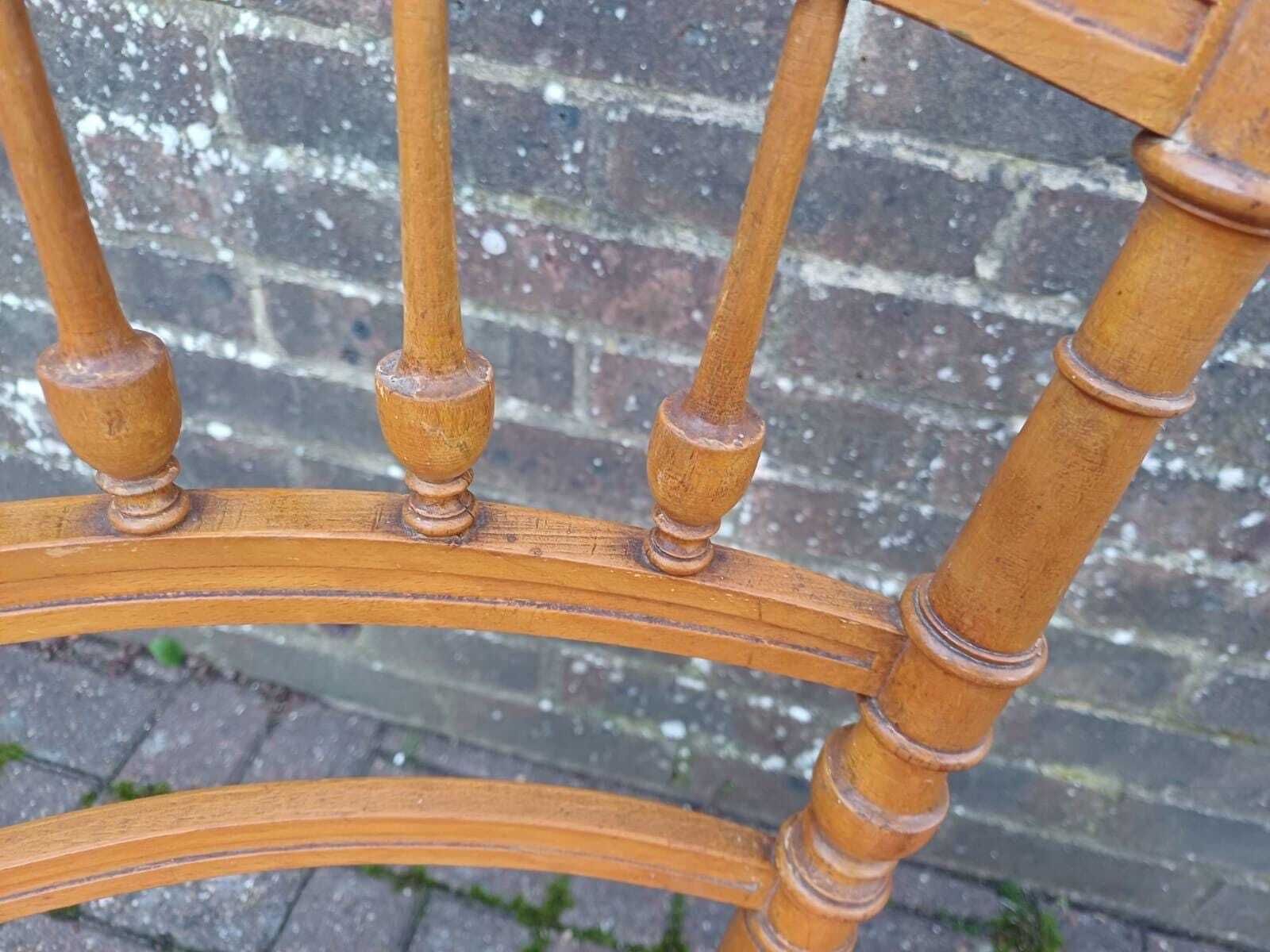 Vintage Victorian Country House Spindle Back Side Chair With Upholstered Seat photo vinterior