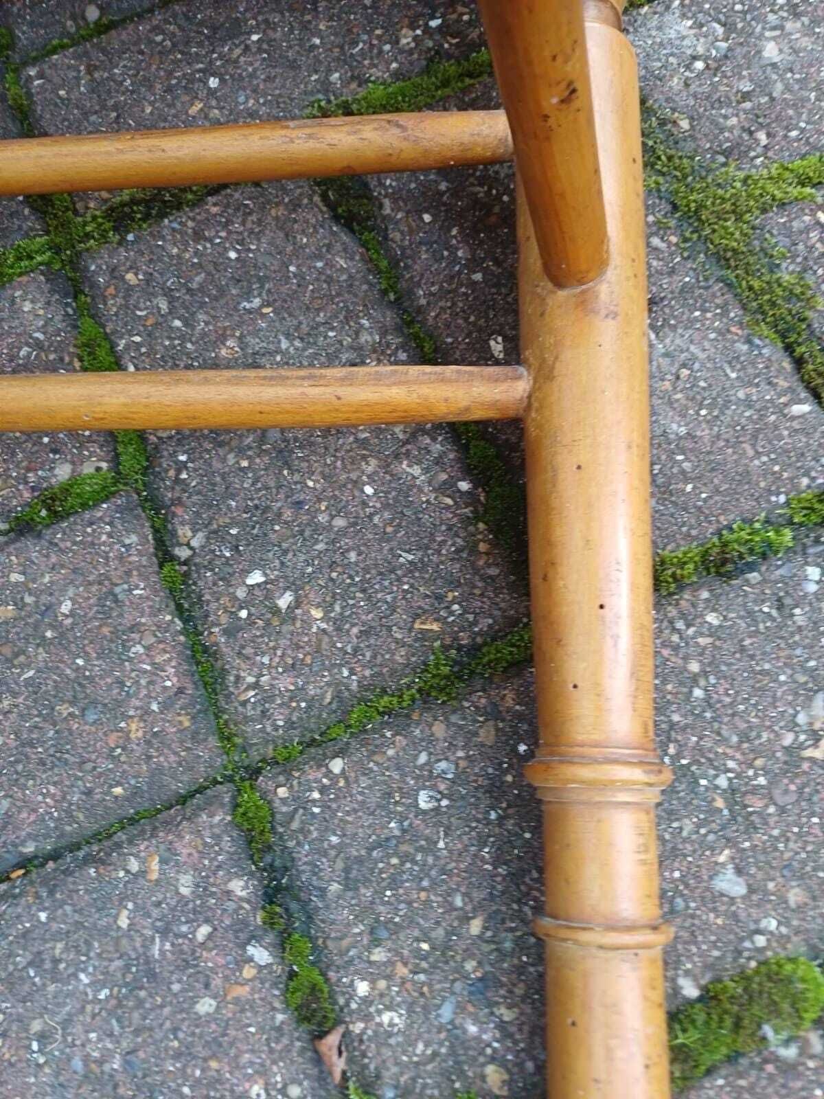 photo furniture Vintage Victorian Country House Spindle Back Side Chair With Upholstered Seat