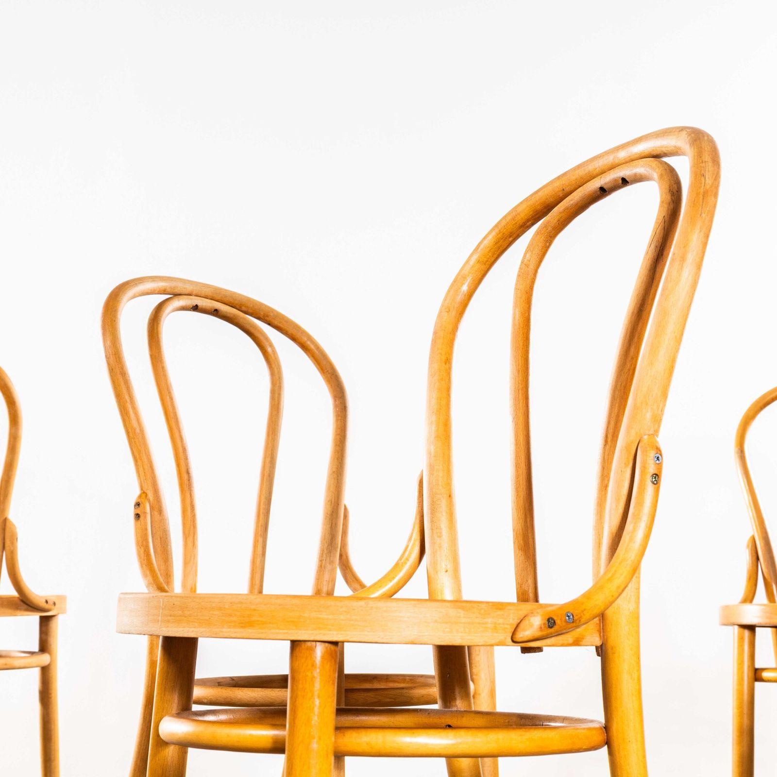 1950’s Blonde Hoopback Bentwood Dining Chairs – Set Of Six photo 1328.0