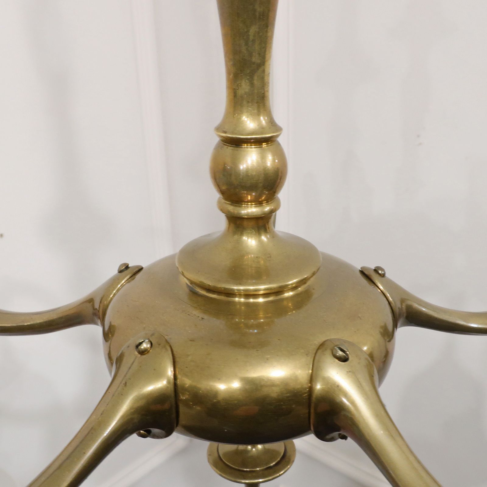photo furniture Art Nouveau Cast Bronze Chandelier With Frosted Glass Shades