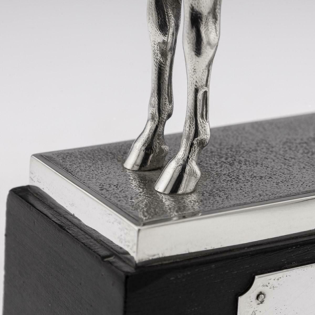 3195.0 Antique 20th Century Edwardian English Solid Silver Horse Trophy On Stand C.1908 photo
