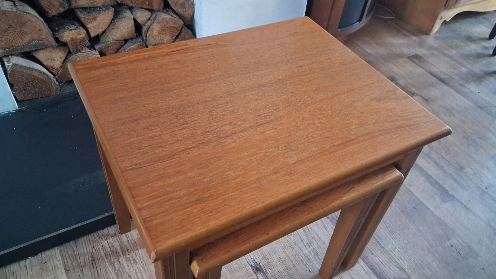 photo for sale 1970's Teak Mid Century  Pair / Nest Of Tables