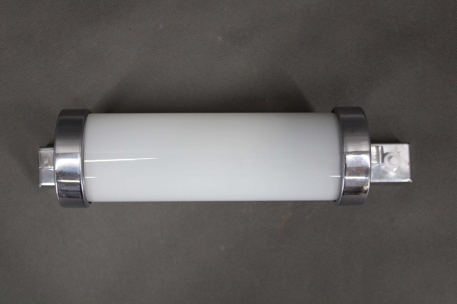 1930s Bauhaus Chrome And Milk Glass Tubular Wall Light, Czechoslovakia, Restored photo for sale