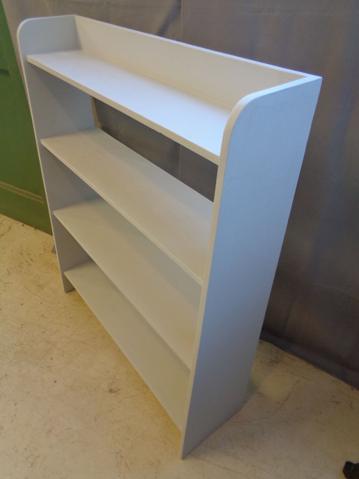 Painted Waterfall Bookcase   4 Shelves photo vintage
