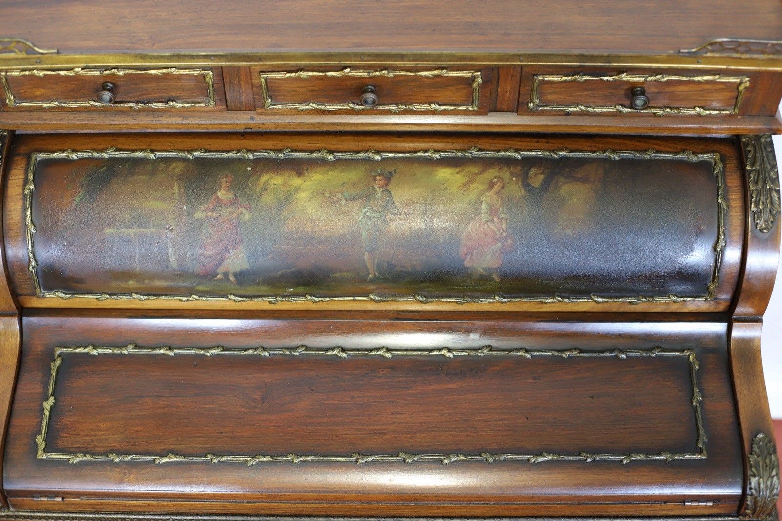 2302.0 Fine French Rosewood And Gilt Metal Mounted Bureau Writing Desk photo