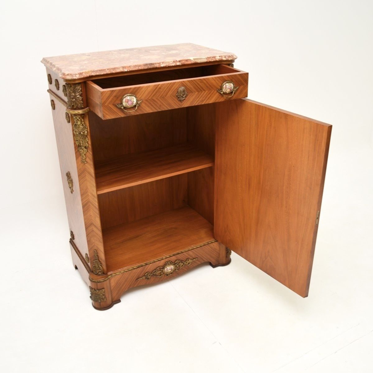 photo furniture Antique French Marble Top Cabinet