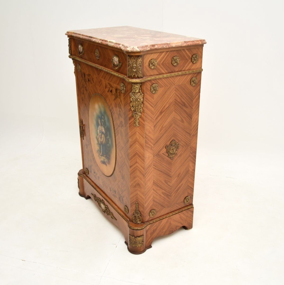 Furniture Antique French Marble Top Cabinet photo