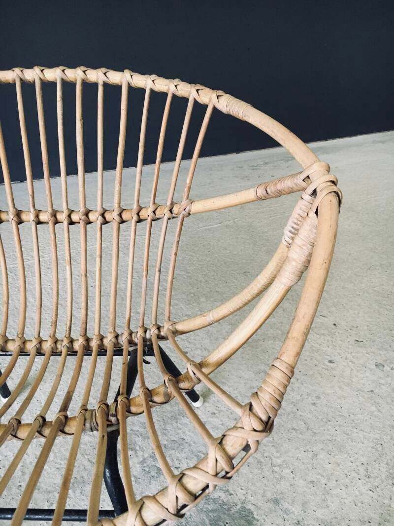 photo for sale Mid Century Modern Design Bamboo Lounge Chair, Frankrijk, Ca. Jaren 1950