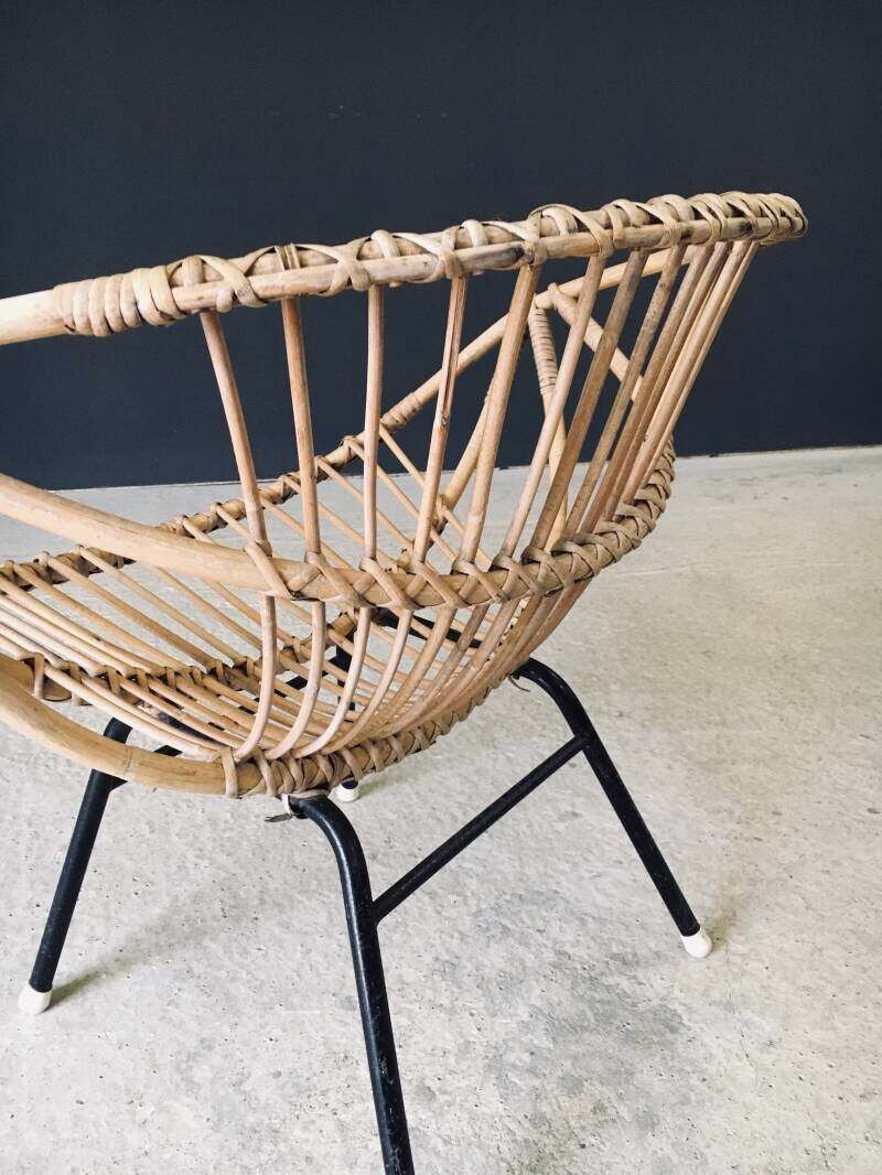 photo buy Mid Century Modern Design Bamboo Lounge Chair, Frankrijk, Ca. Jaren 1950