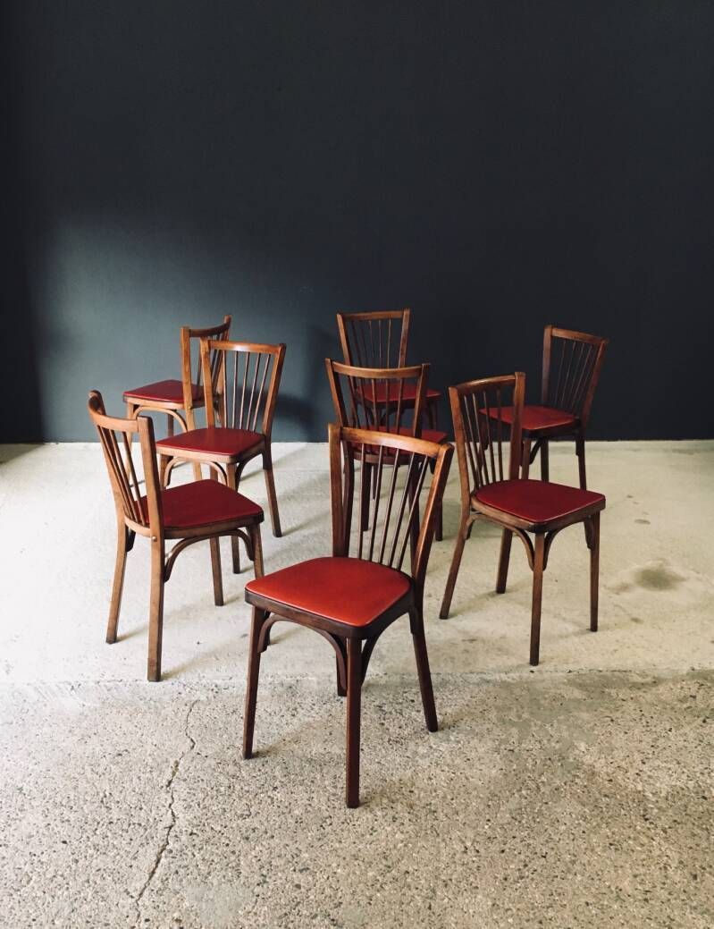 1950's French Reconstruction Design Bistro Chairs By Baumann photo for sale