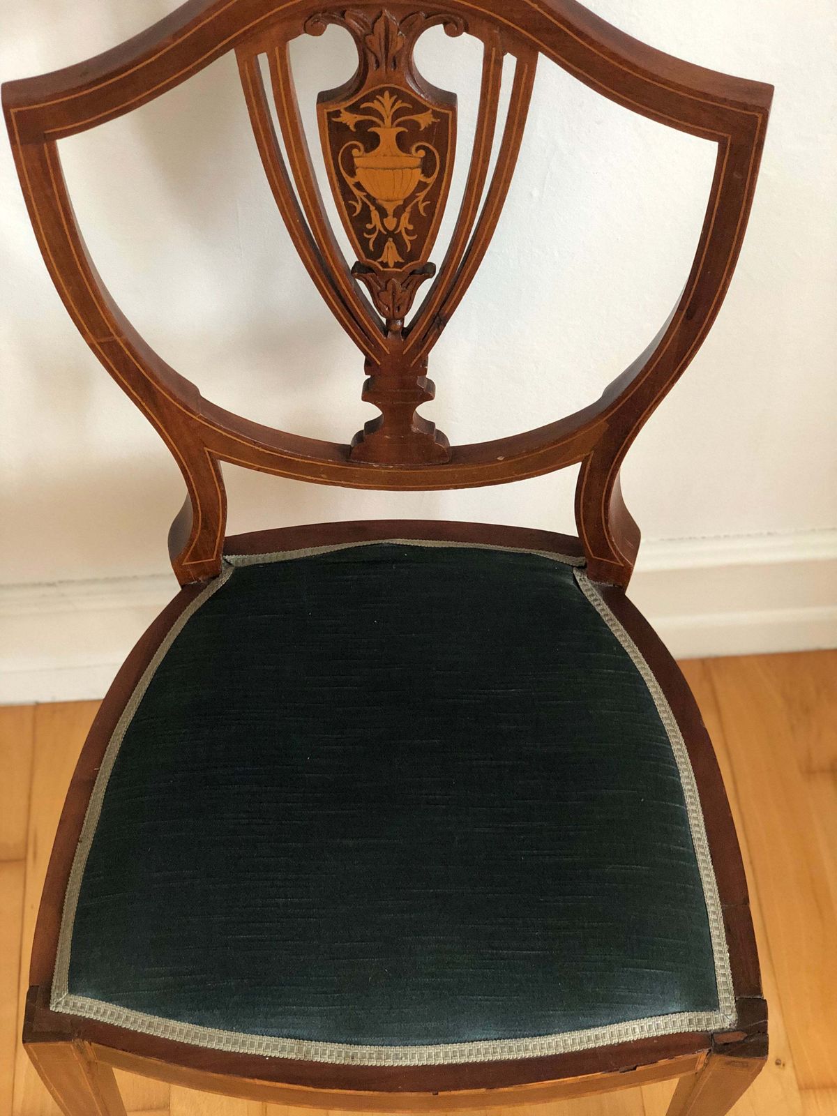 850.0 Pair Of Antique Mahogany Hepplewhite Revival Chairs Denmark 1900s photo