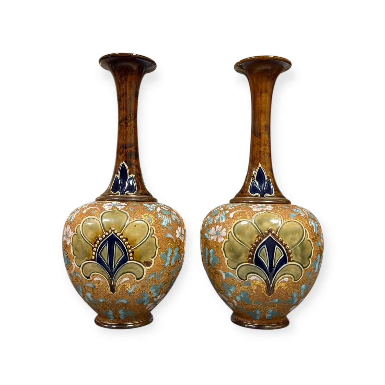 Pair Of Royal Doulton Slater’s Patent Vases (C.1900) Model 5790 photo furniture