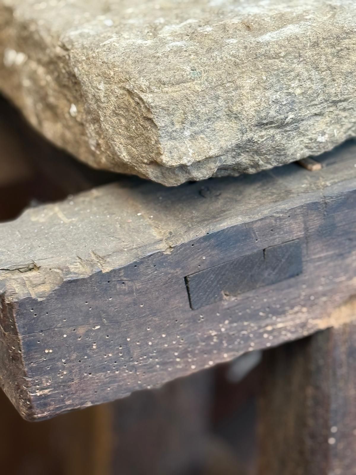 Thumbnail: 18th Century French Oak Pig Bench With Stone Top  Thumbnail: 18th Century French Oak Pig Bench With Stone Top  Thumbnail: 18th Century Fren photo vinterior