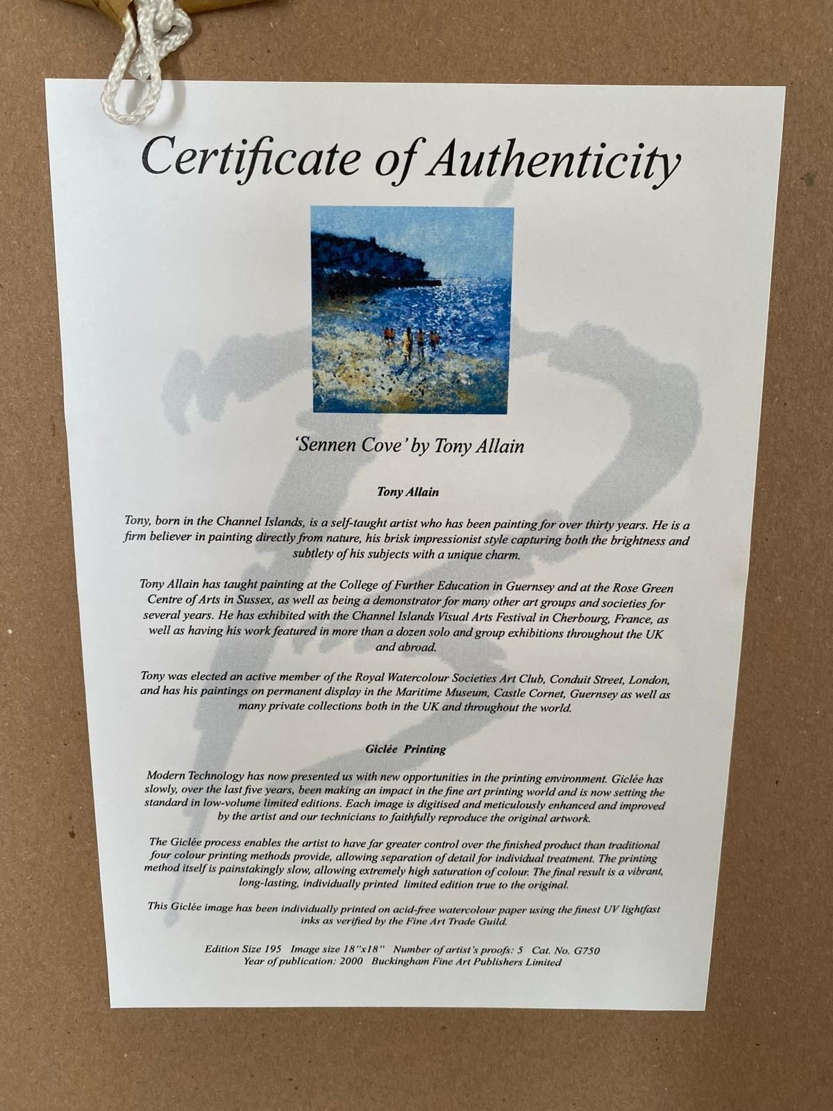 Framed Signed Limited Edition Print "Sennen Cove" By Artist Tony Allain 95/195 photo furniture