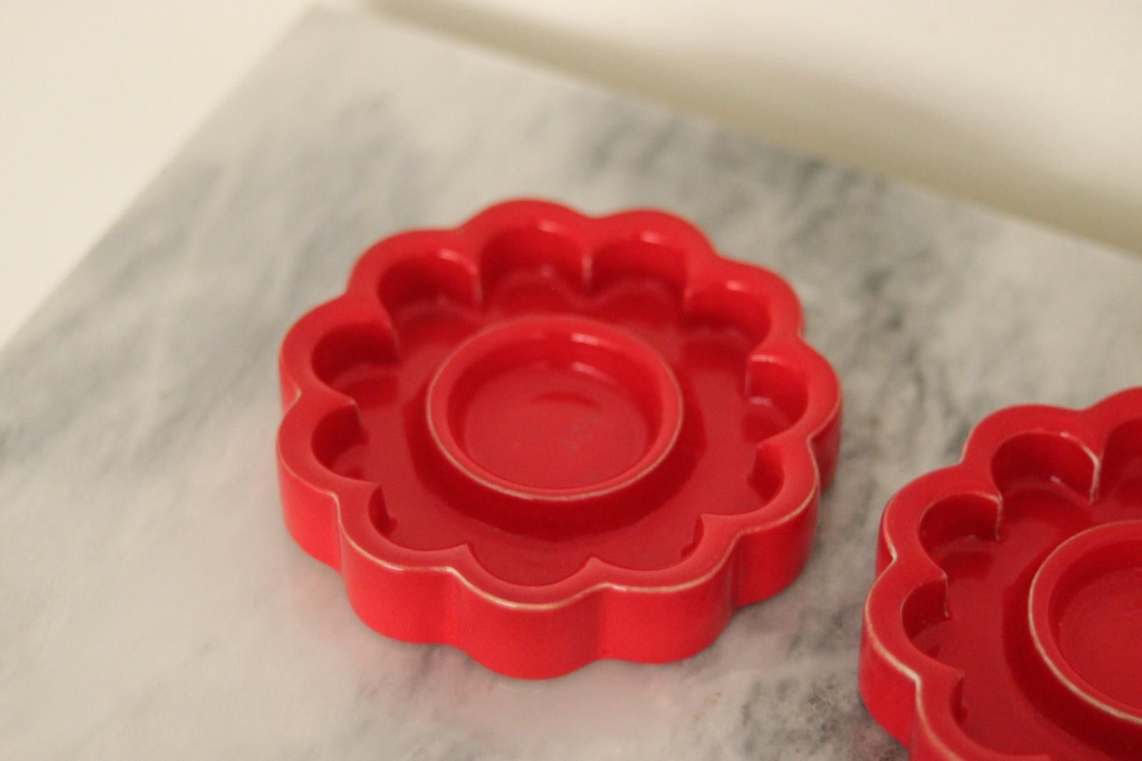 Pair Of Red Swedish Candle Holder Designed By Gustavsberg photo furniture