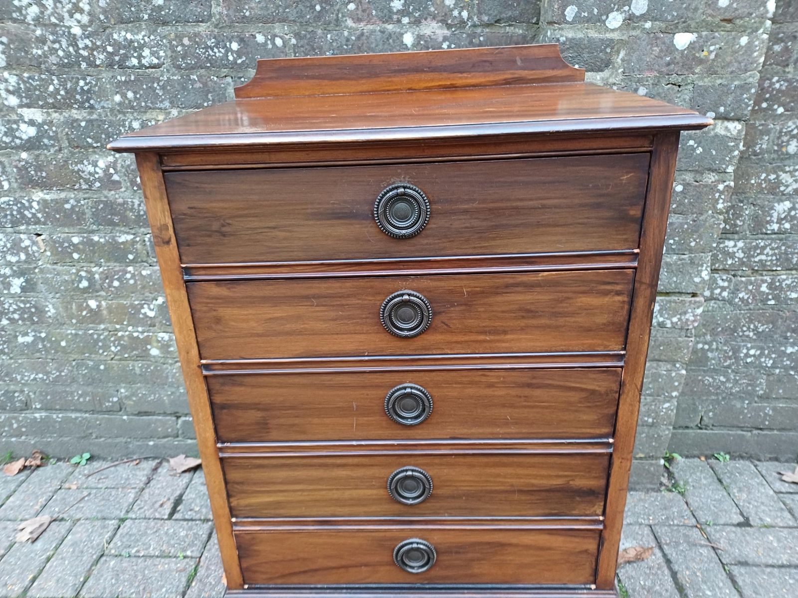 Antique Edwardian Music Chest C1910 On Cabriole Legs – Mahogany Sheet Music Cabinet With 5 Slide Out Drawers & Gallery Top photo buy