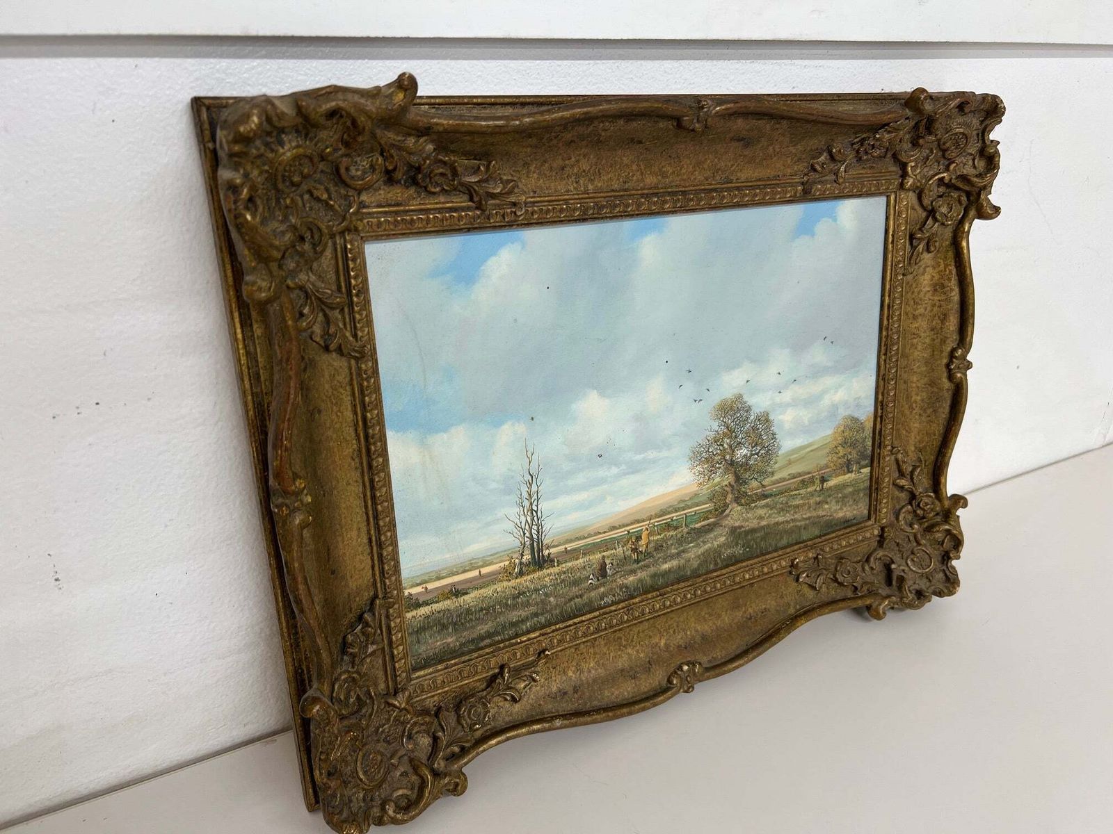 A Pheasant Shooting Scene Miniature Watercolour In A Ornate Gilt Frame By Artist Nicholas Mace photo furniture