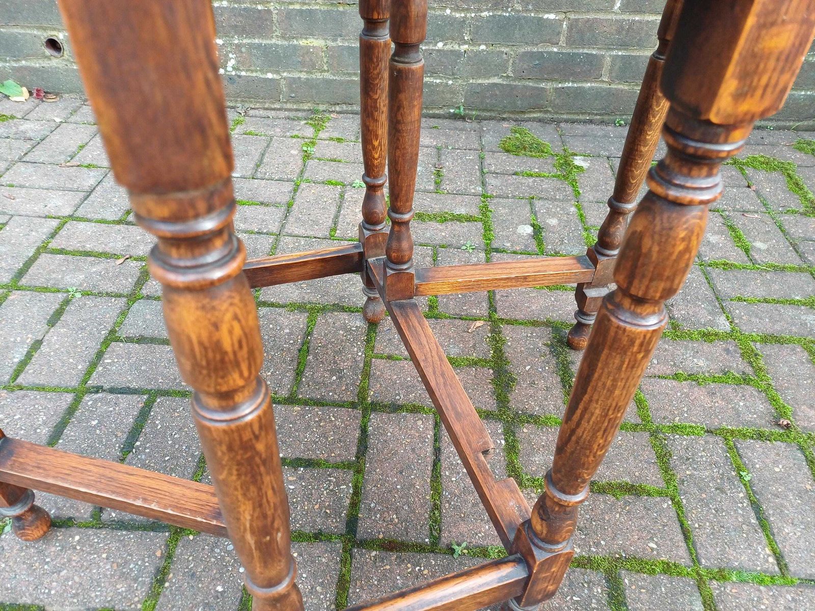 photo buy Antique Oak Gateleg Drop Leaf Table Early 20thc Turned Leg Vintage Dining Kitchen Side Table With Barley Twist