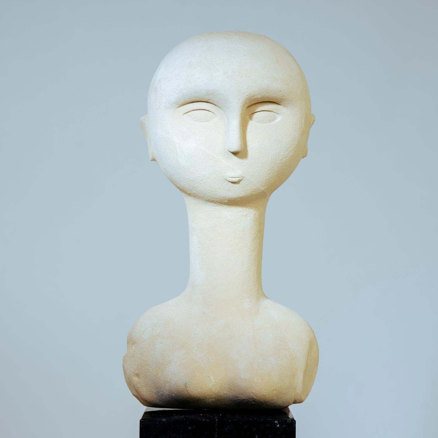 Modernist Bust Sculture Of A Woman In Sandstone photo buy