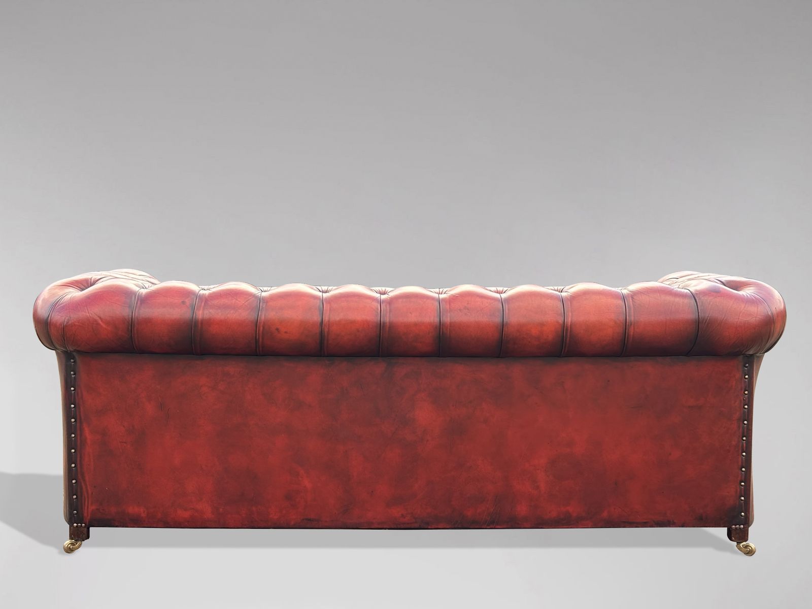 Early 20th Century Red Leather 3 Seater Chesterfield Sofa photo 4000.0