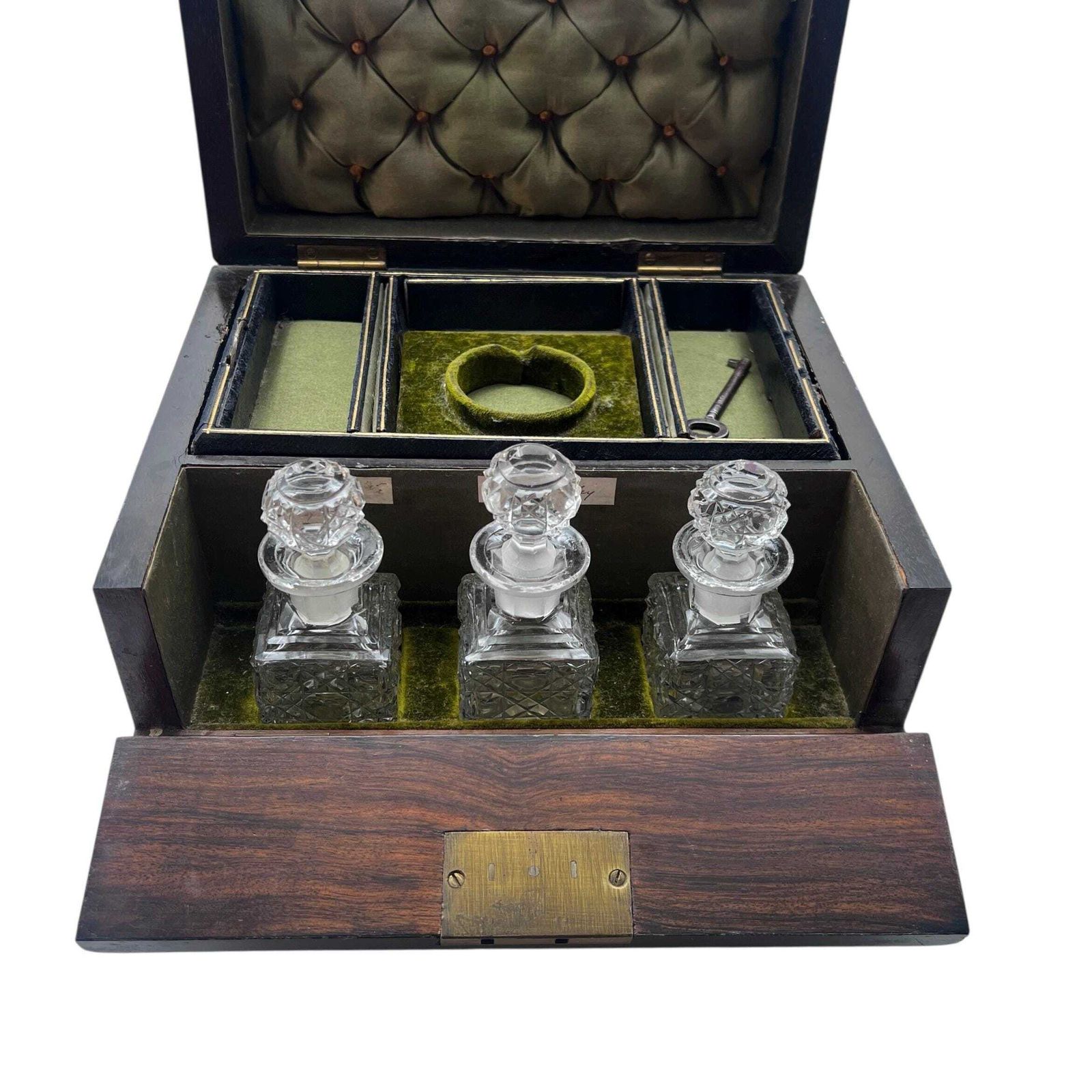 Antique Victorian Coromandel Vanity Box With Key   Jewellery Box   Perfume Box   Bedroom Decor   Travel   Home Decor photo buy