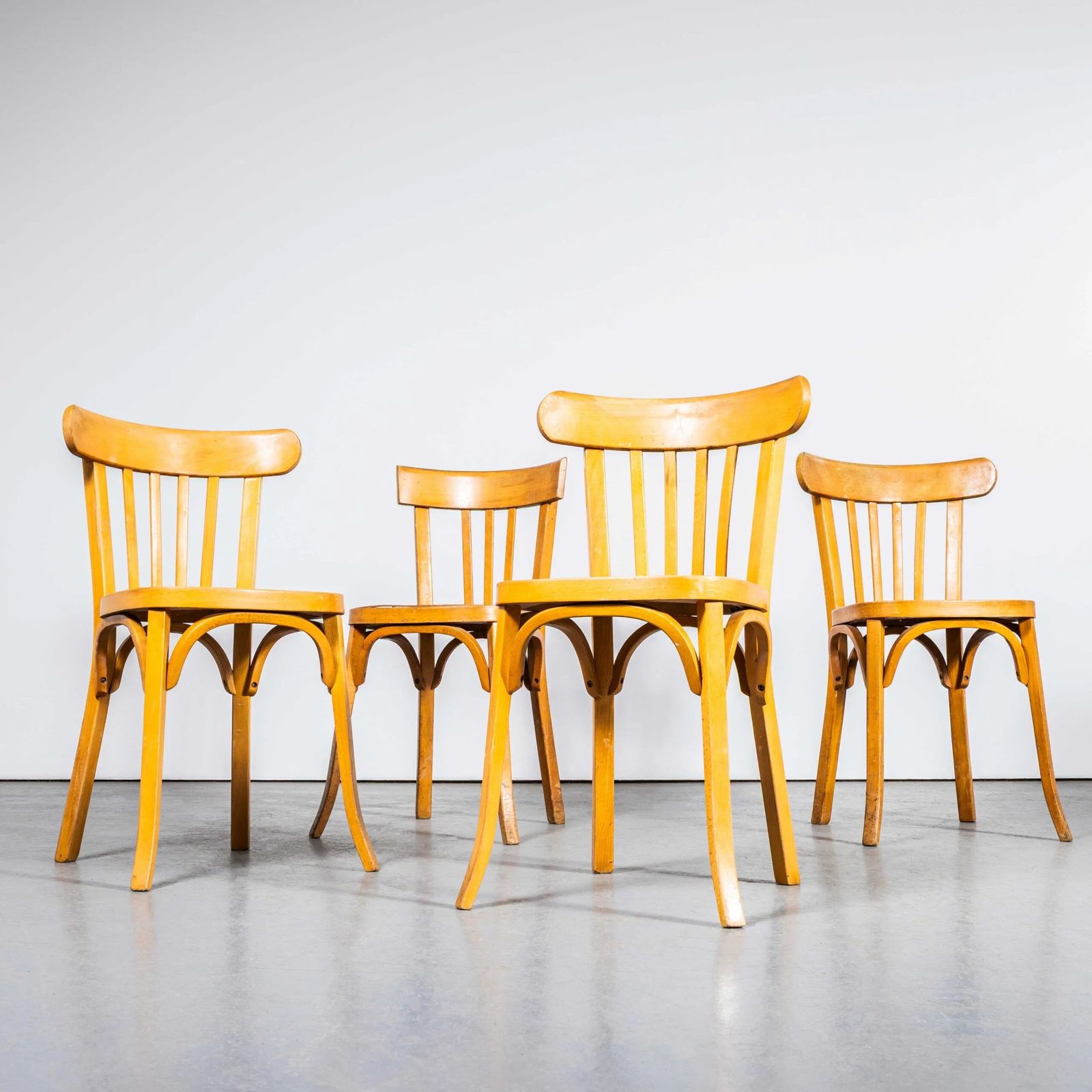 1950’s Baumann Honey Bentwood Café Dining Chair – Set Of Four