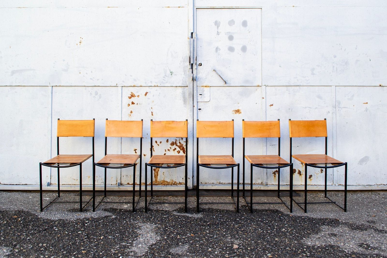 Spaghetti Stoelen Met Leren Zitting Van Giandomenico Belotti Voor Alias, Italië, 1979, Set Van 6