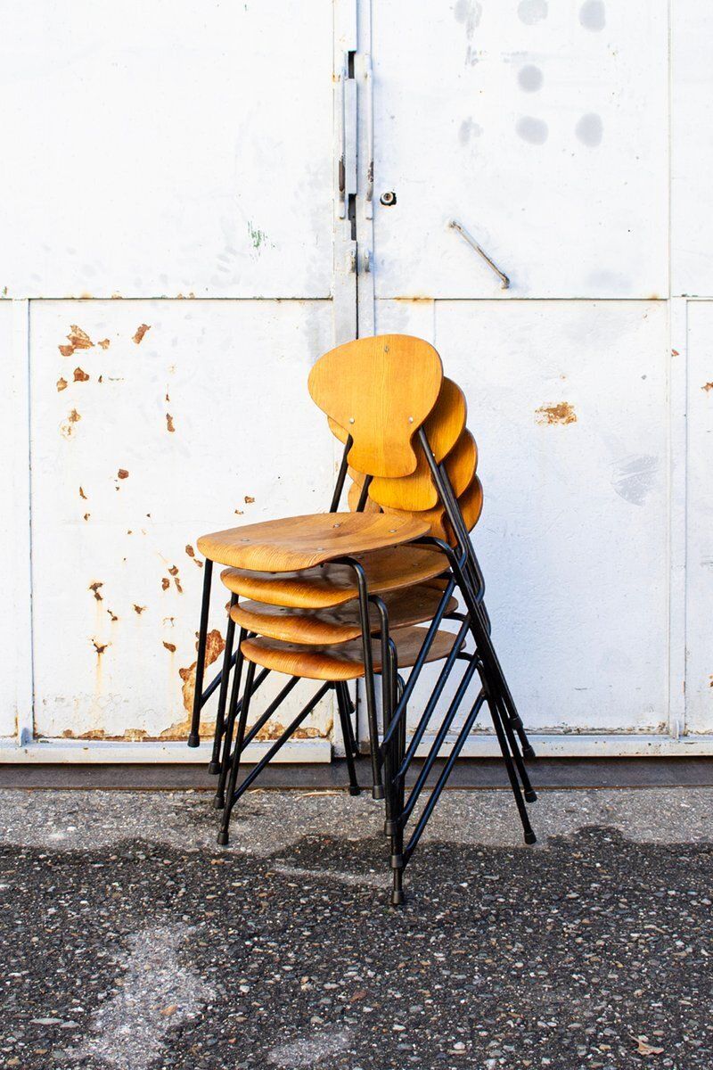 Chairs By Aurelio Villari For Isa Bergamo, 1950s, Set Of 4 photo furniture