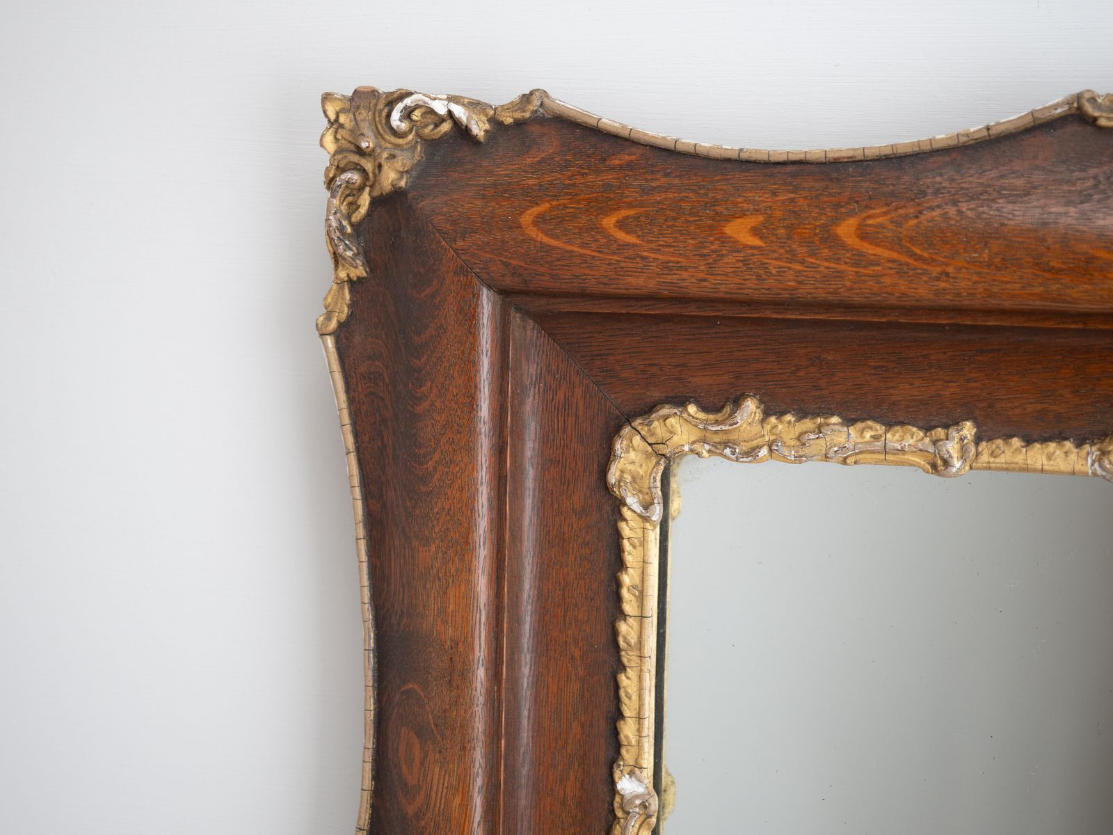 French Rococo Revival Oak And Gilt Gesso Wall Mirror, Circa 1870–1890, Late 19th Century Louis XV Revival photo Home Decor