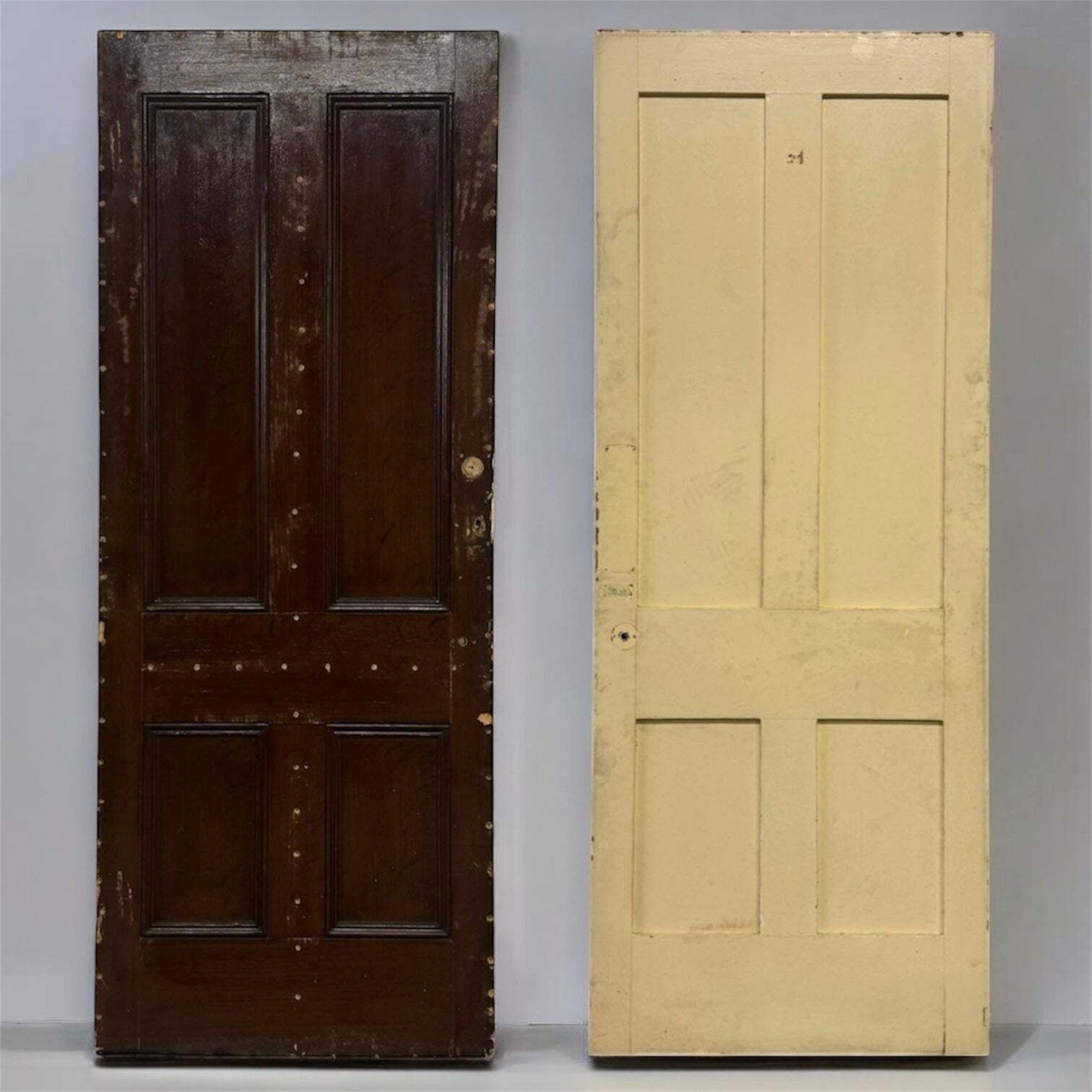 Antique Four Panel Door 207cm X 81cm X 4cm
