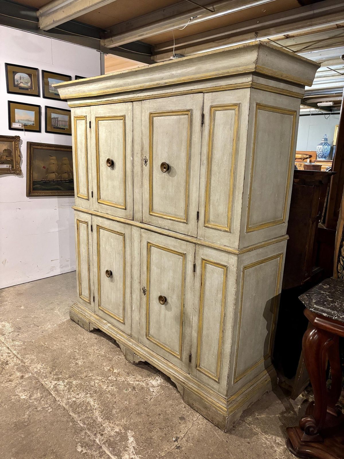 18th Century Italian Housekeepers Cupboard In Original Paint photo furniture