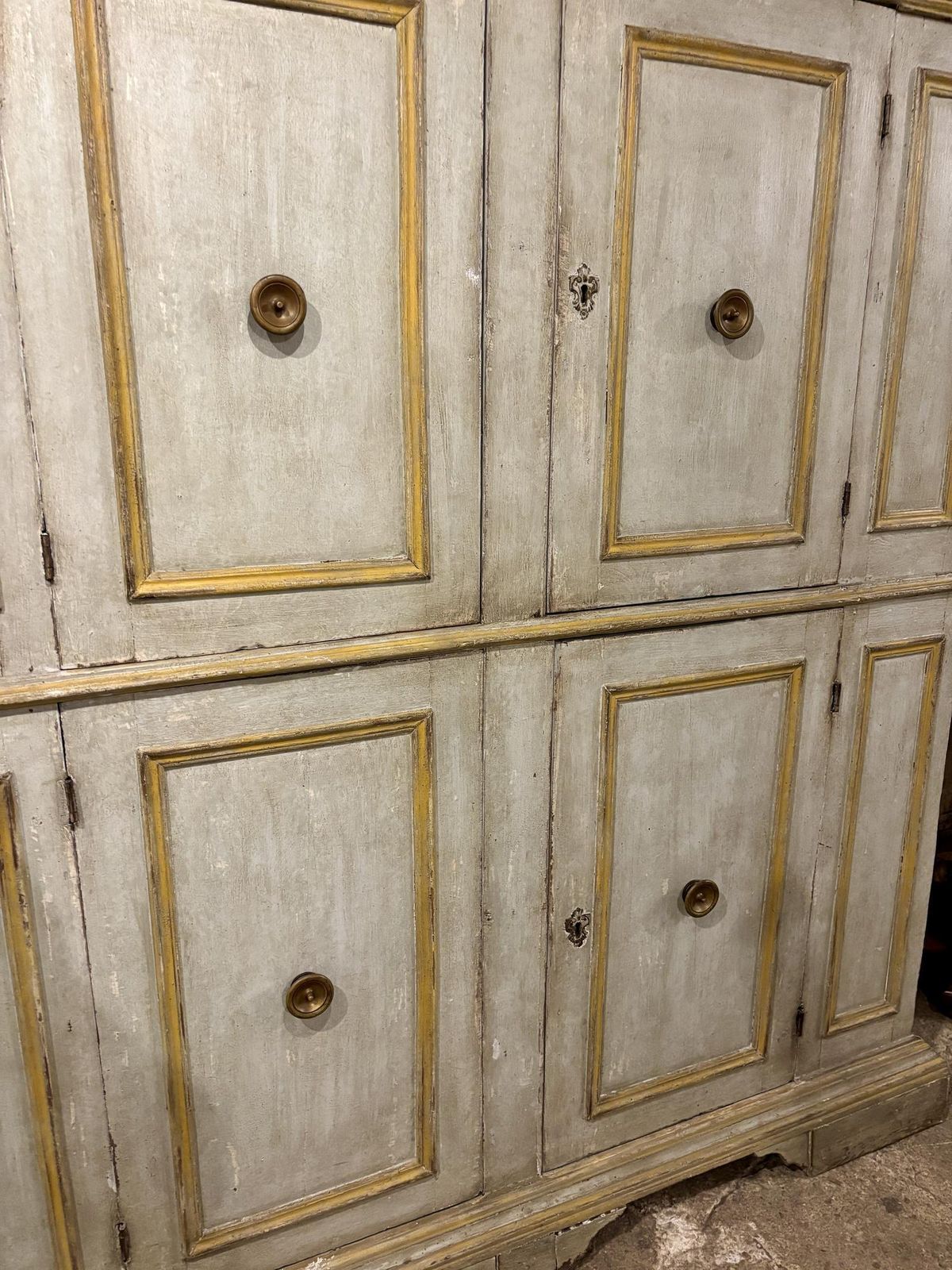 18th Century Italian Housekeepers Cupboard In Original Paint photo for sale