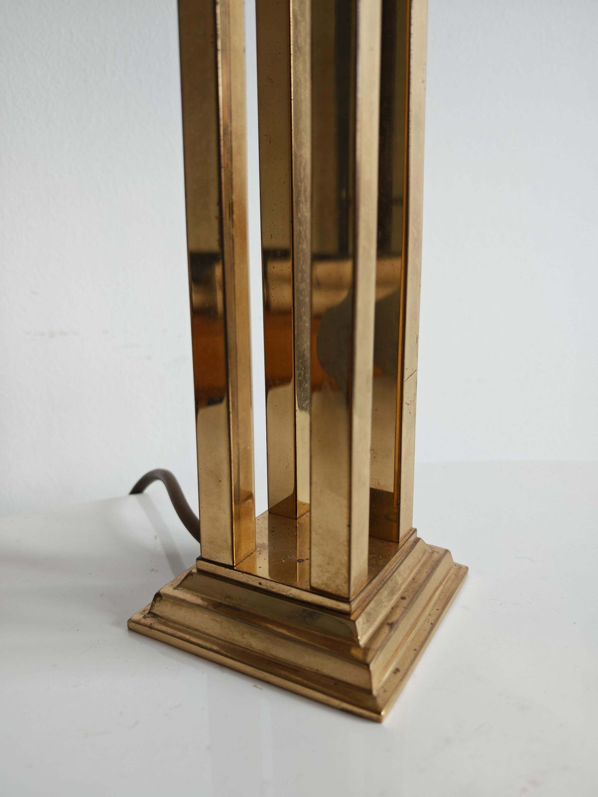 photo for sale Hollywood Regency Table Lamp In Gilt Brass In Style Of Willy Rizzo, Italy 1960s
