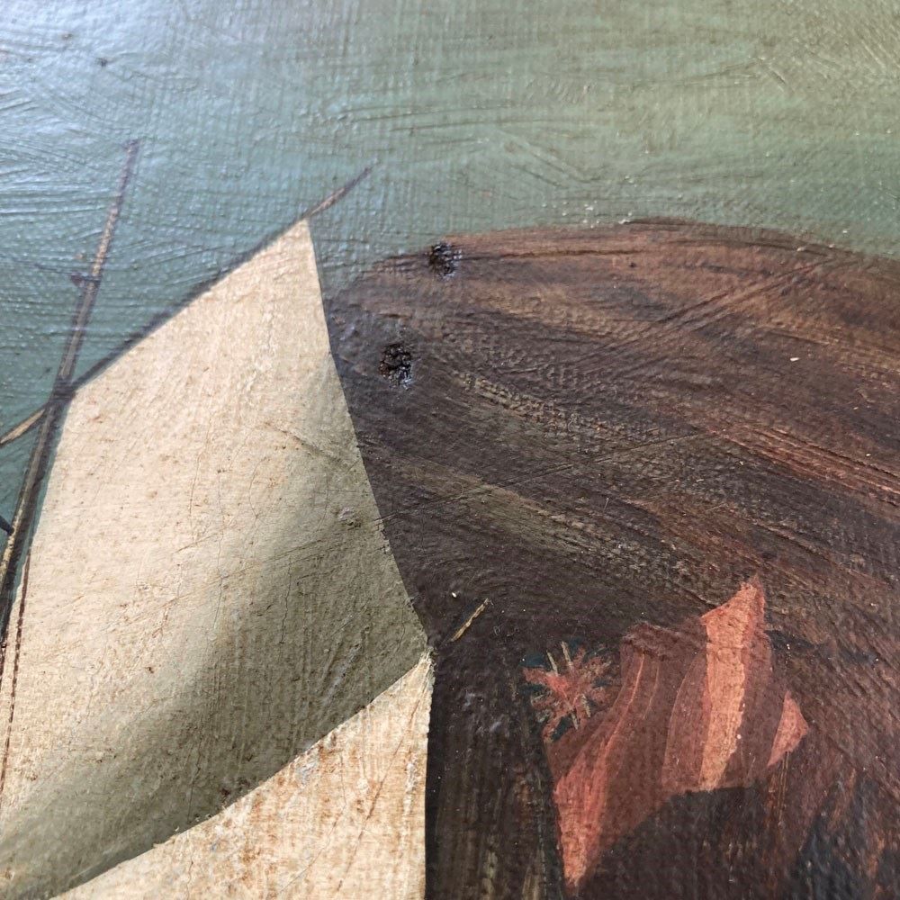 19th C. Pierhead Ship Painting photo 1350.0