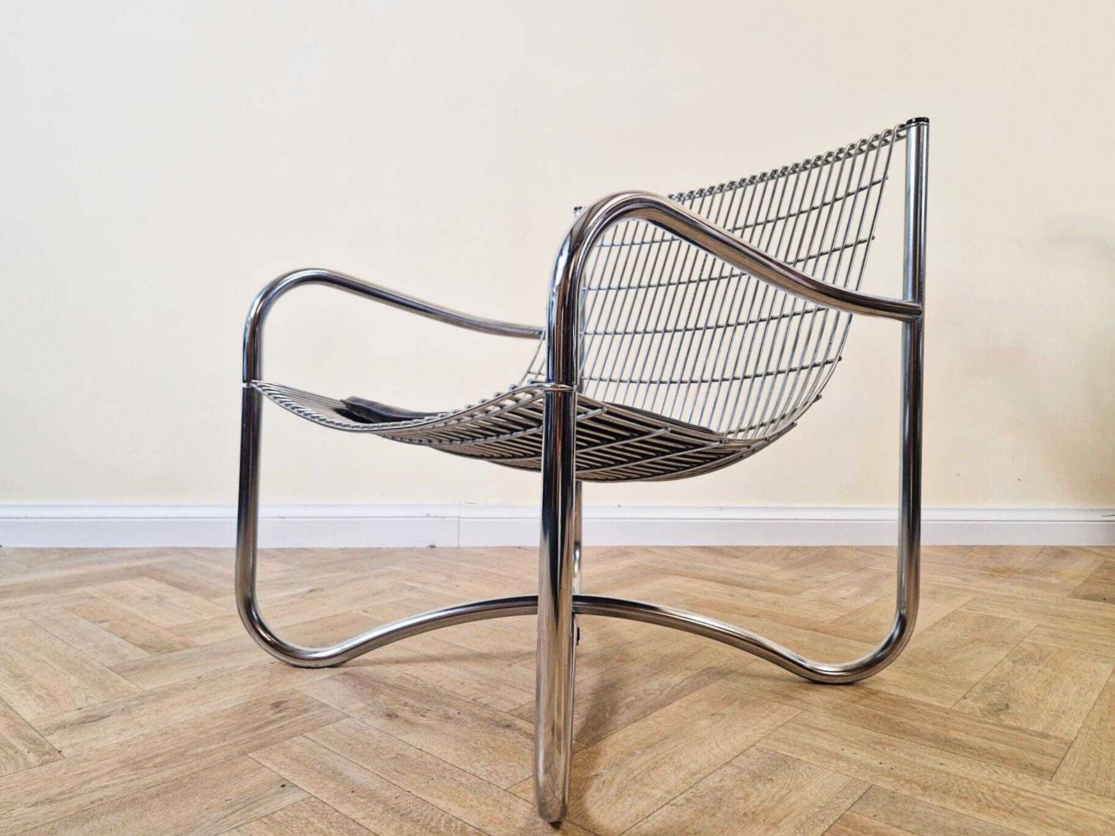 David Mellor O.B.E Iconic Mid Century Chrome & Steel Lounge Accent Chair Bl789a photo for sale