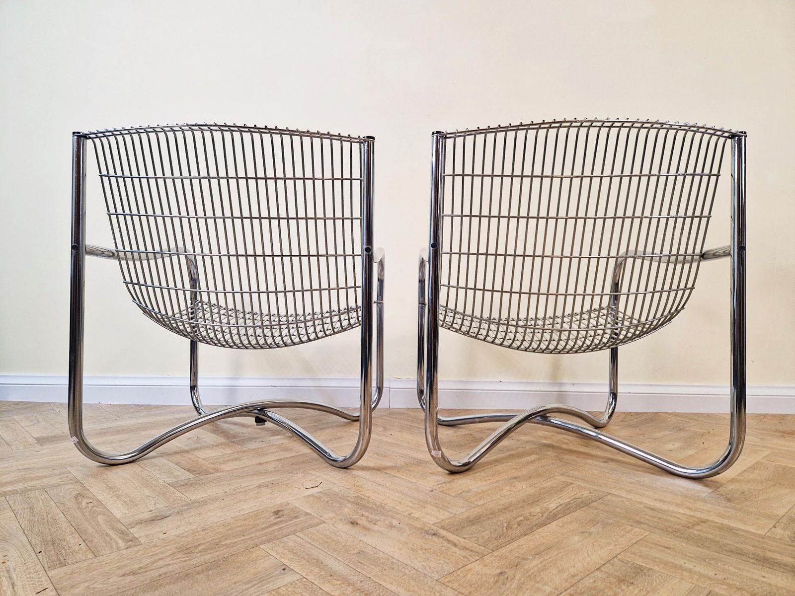 2 X Rare David Mellor O.B.E Iconic Mid Century Chrome & Steel Lounge Accent Chairs Bl789 photo vinterior