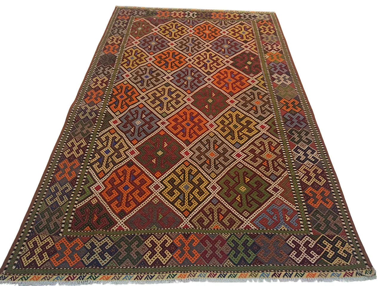 6x10 Soumak Colourful Caucasian Large Area Rug Handwoven Statement Piece