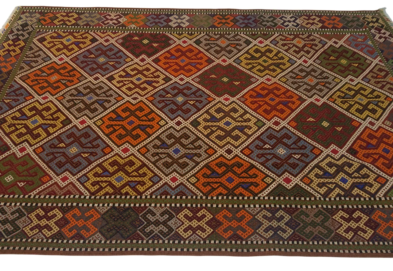 photo furniture 6x10 Soumak Colourful Caucasian Large Area Rug Handwoven Statement Piece