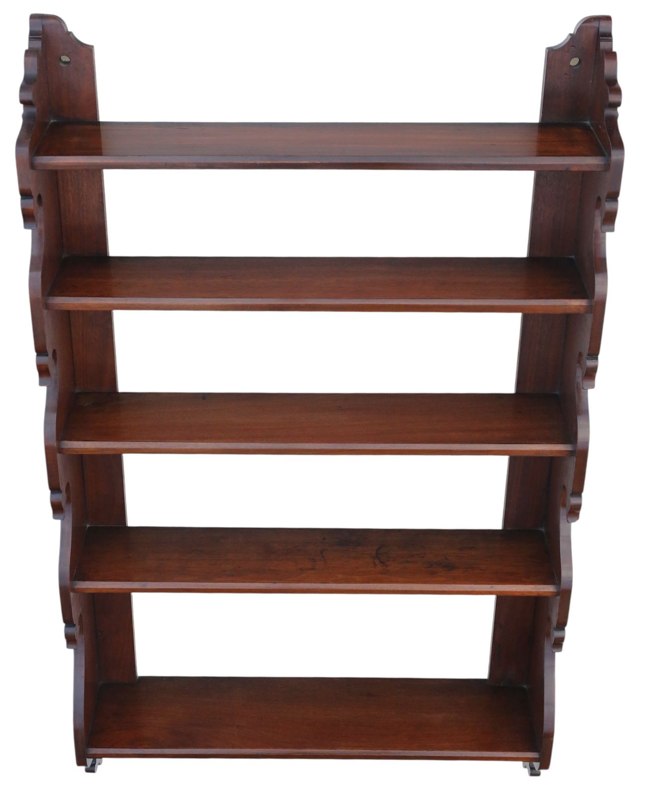 Antique 19th Century Mahogany Bookcase / Display Wall Shelves – Fine Quality photo for sale
