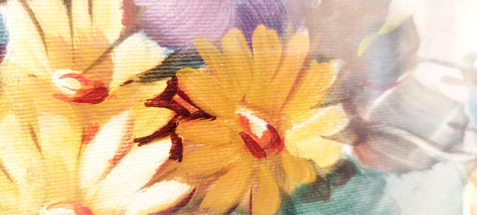 photo for sale Oil Painting On Canvas Flowers A. René 50x70 Cm 60s/70s
