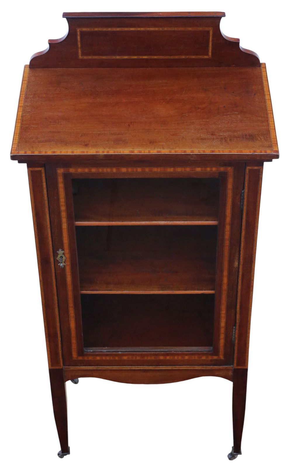 Antique Quality Edwardian C.1910 Inlaid Mahogany Display Cabinet / Bookcase photo for sale