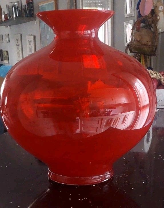 Large Blown Glass Vase Onlylux 30 Cm Italian Design photo furniture